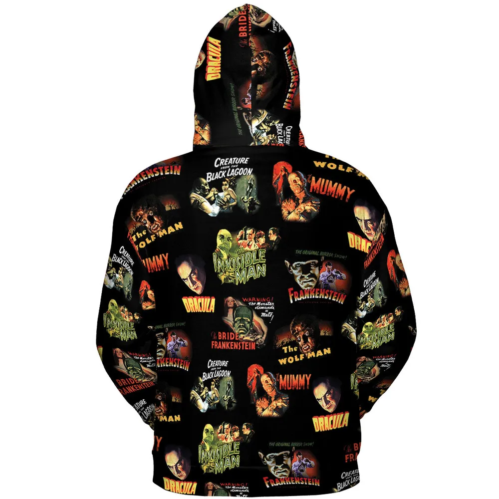 Teaming Monsters All Up Universal Monsters All-over Print Hoodie - 5