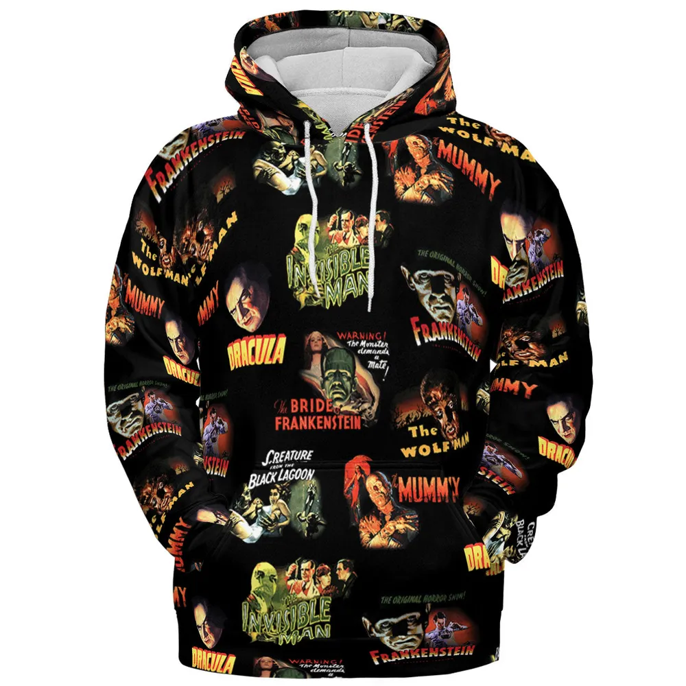 Teaming Monsters All Up Universal Monsters All-over Print Hoodie - 3