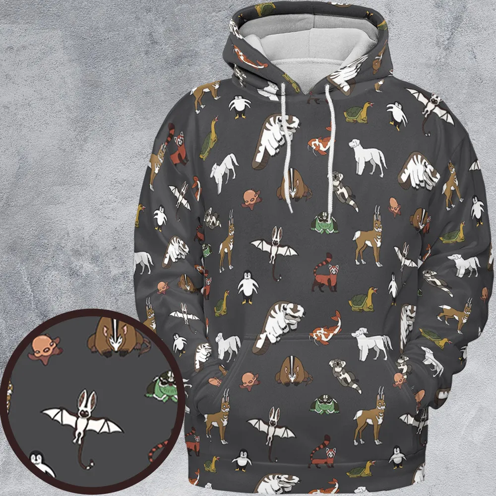 Menagerie Appa Sky Bison Momo Naga Pabu Avartar The Last Airbender All-over Print Hoodie - 2
