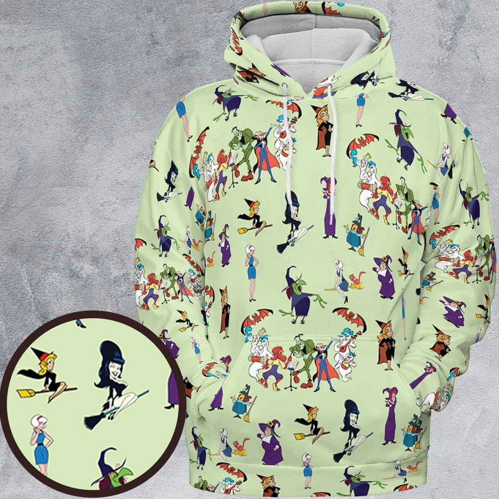 70s Witches Cartoon Characters All-over Print Hoodie - 2