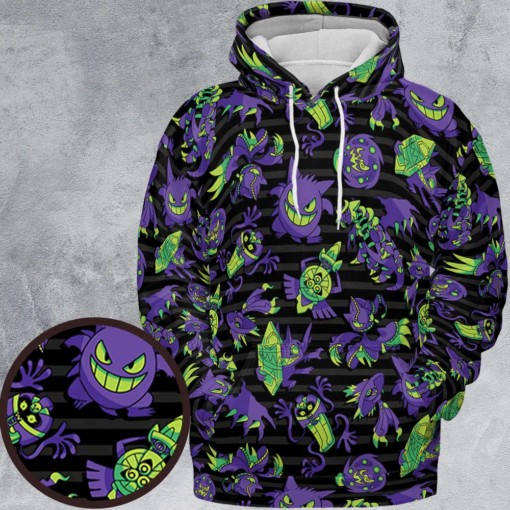 Ghost Type Pokemon Pattern All-over Print Hoodie - 2