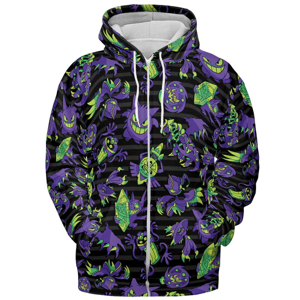 Ghost Type Pokemon Pattern All-over Print Hoodie - 4