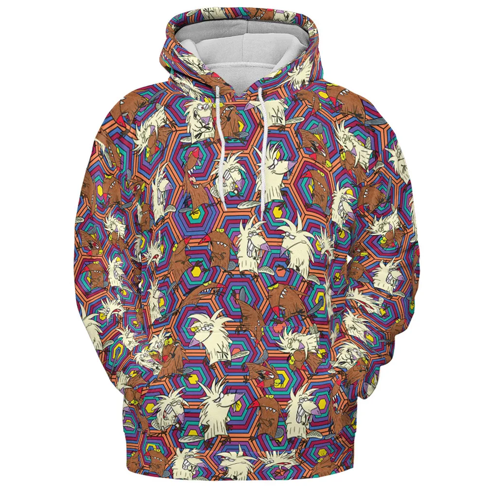 The Angry Beavers Pattern All-over Print Hoodie - 3