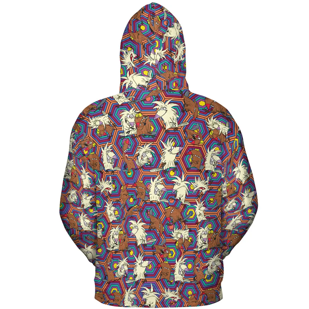 The Angry Beavers Pattern All-over Print Hoodie - 5