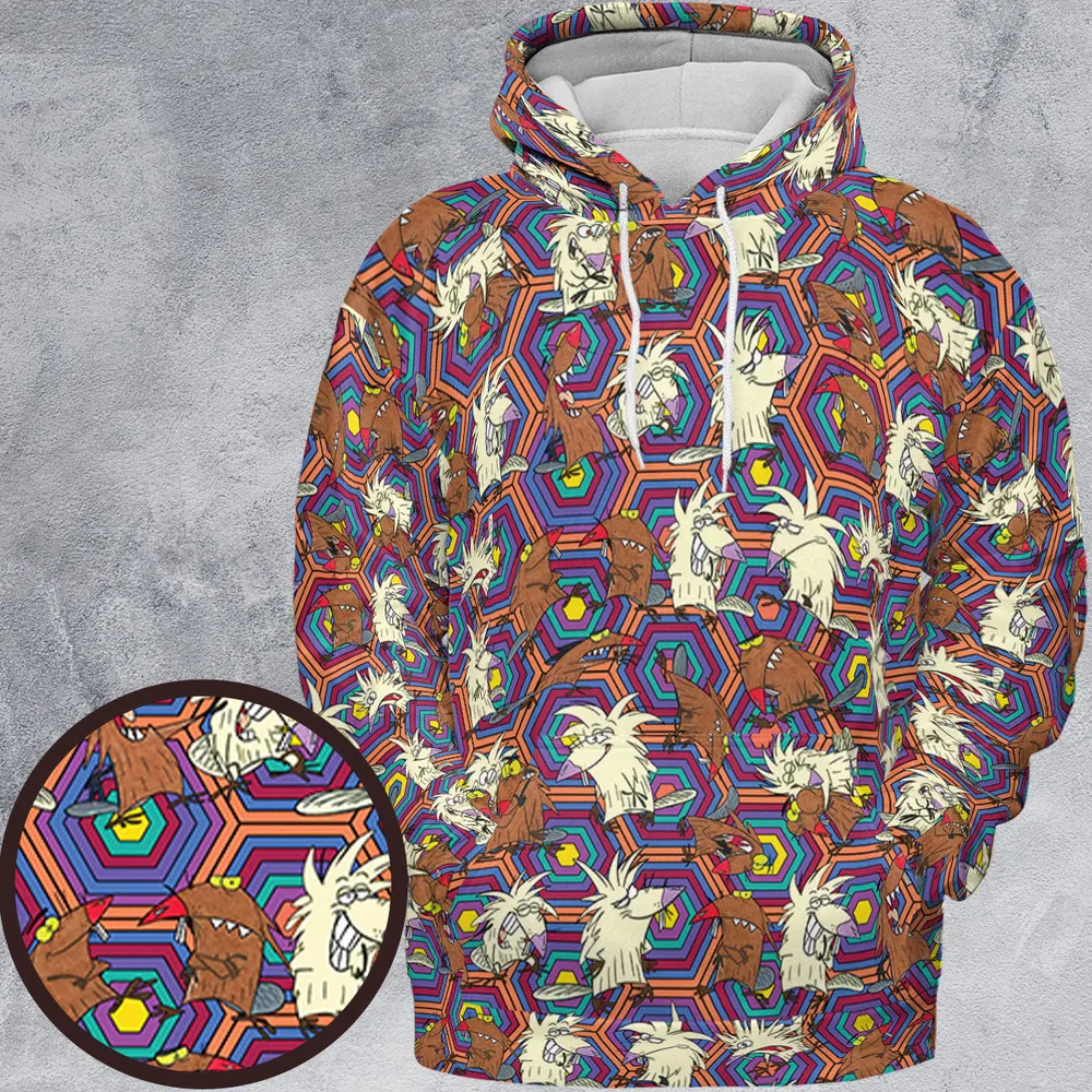 The Angry Beavers Pattern All-over Print Hoodie - 2