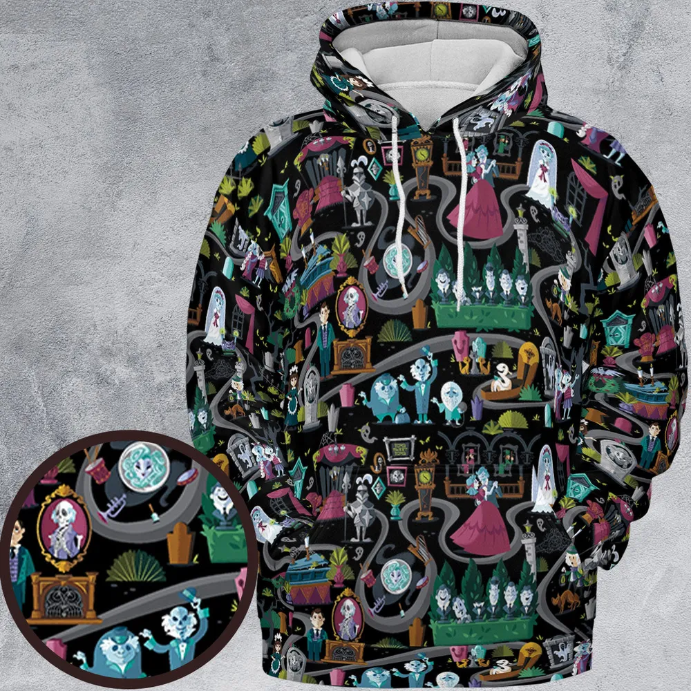 Haunted Mansion Map All-over Print Hoodie - 2