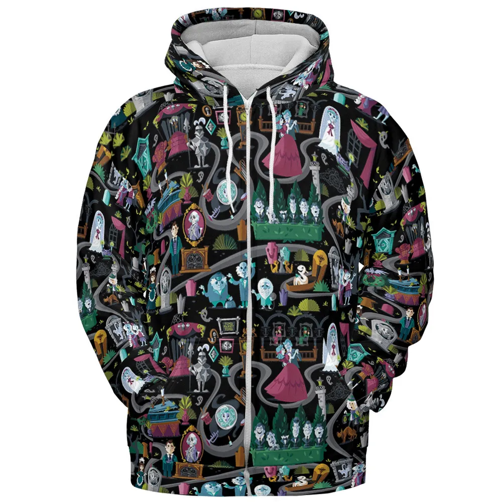 Haunted Mansion Map All-over Print Hoodie - 4