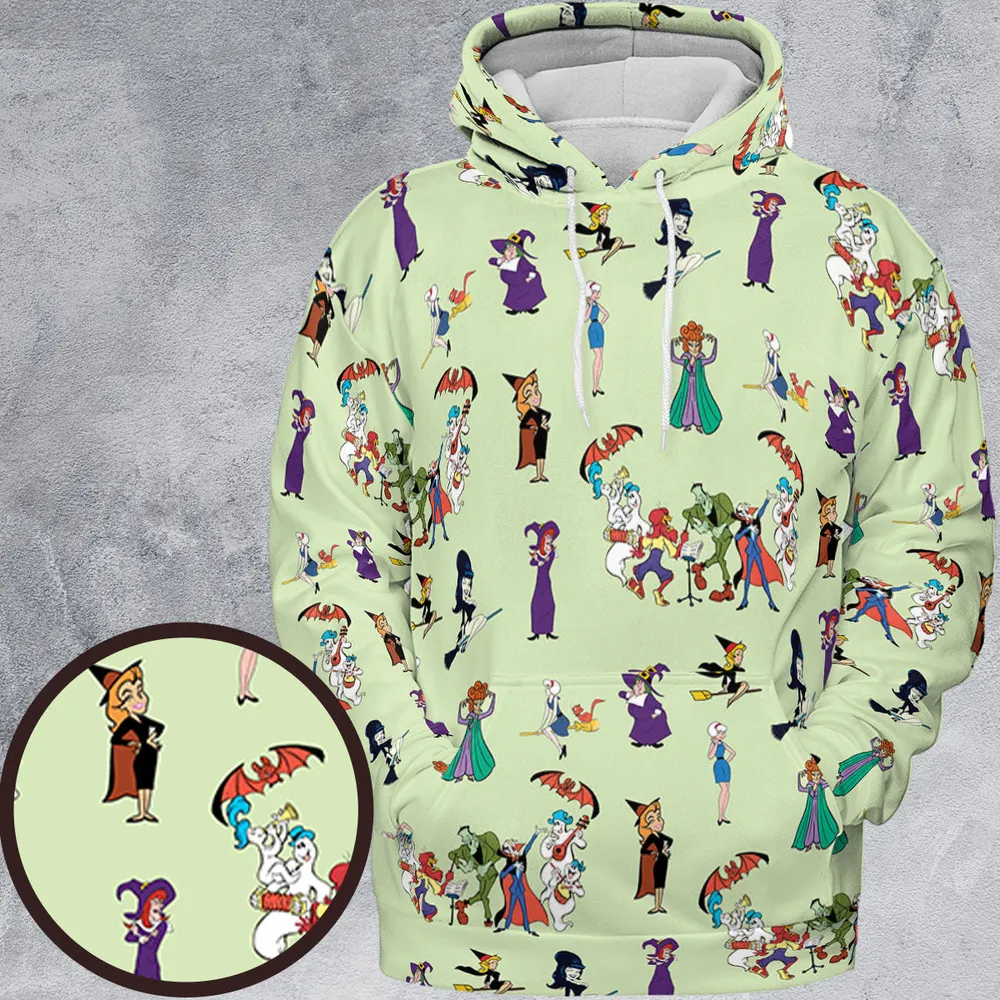 Witches Cartoon Characters All-over Print Hoodie - 2