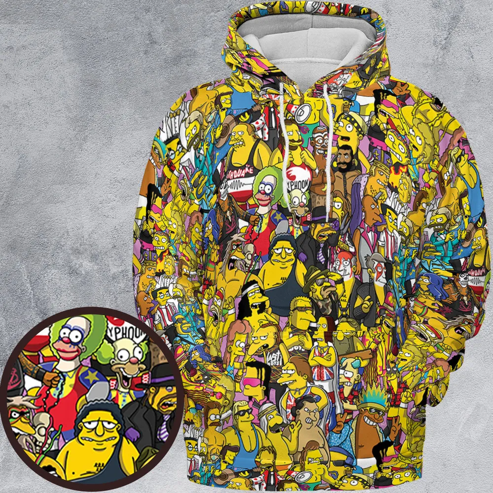 WWF Simpsons All-over Print Hoodie - 2