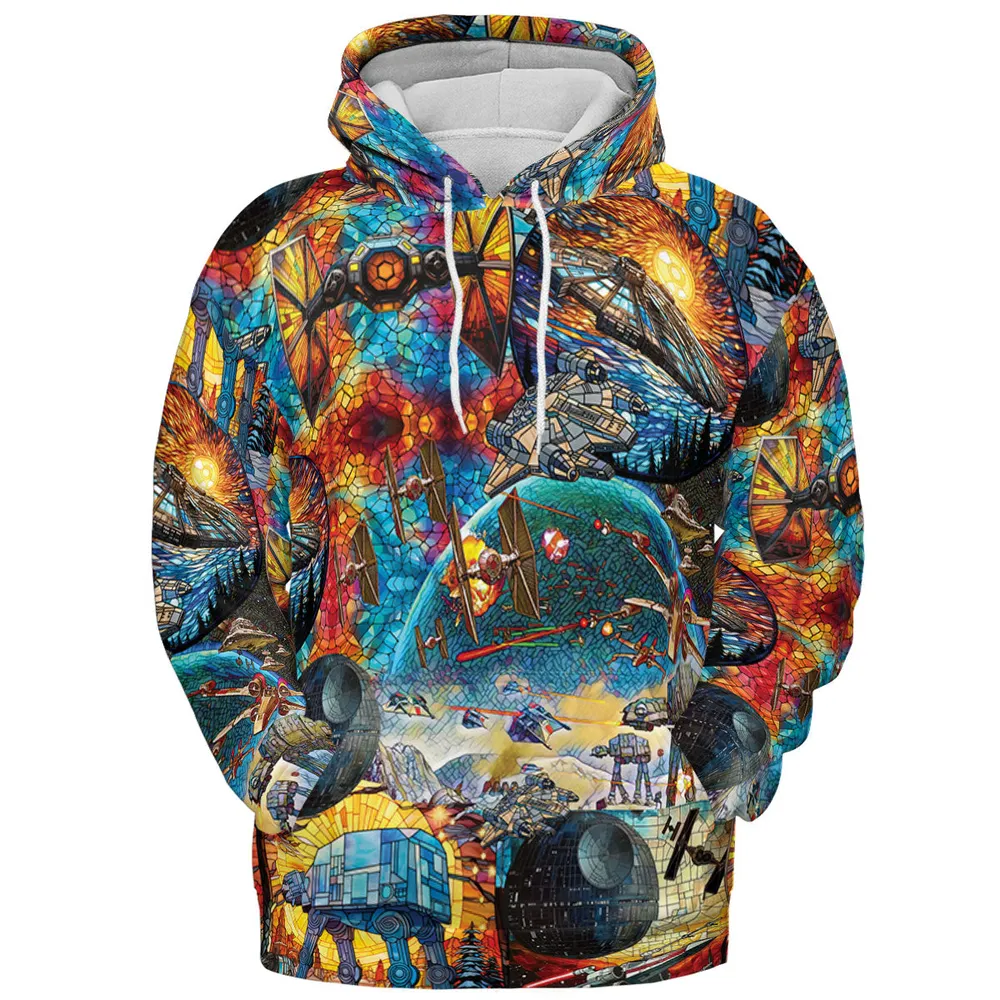 Spaceships Death Star Suncatcher Glass All-over Print Hoodie - 3