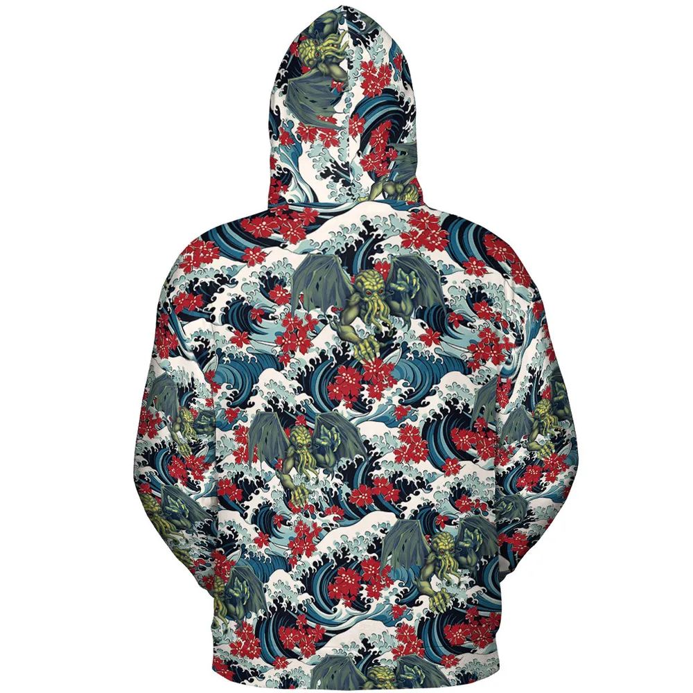 Great Waves Cthulhu All-over Print Hoodie - 5