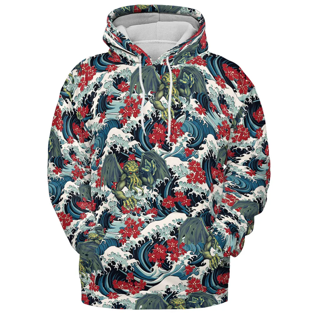 Great Waves Cthulhu All-over Print Hoodie - 3
