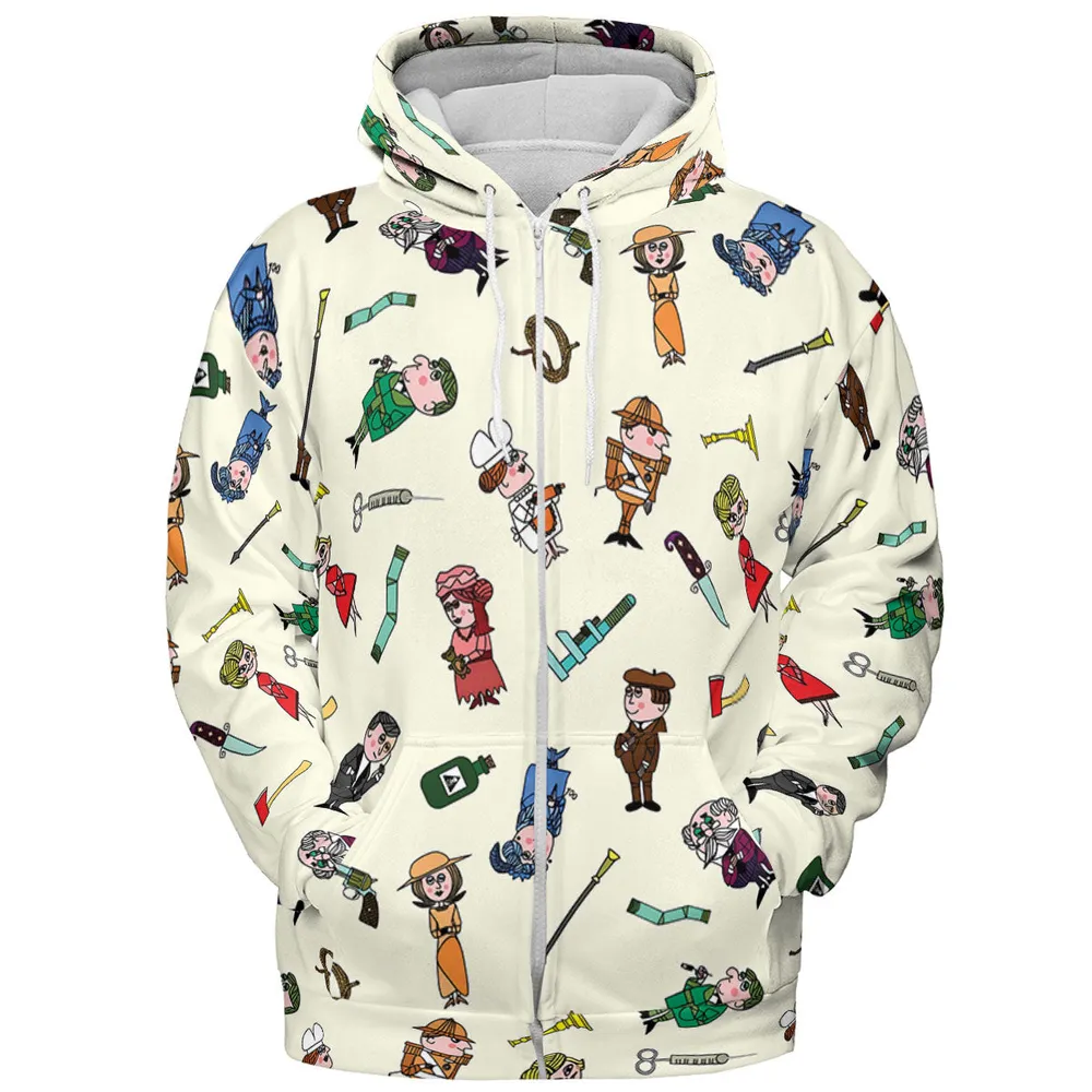 Clue Board Game Characters All-over Print Hoodie - 4