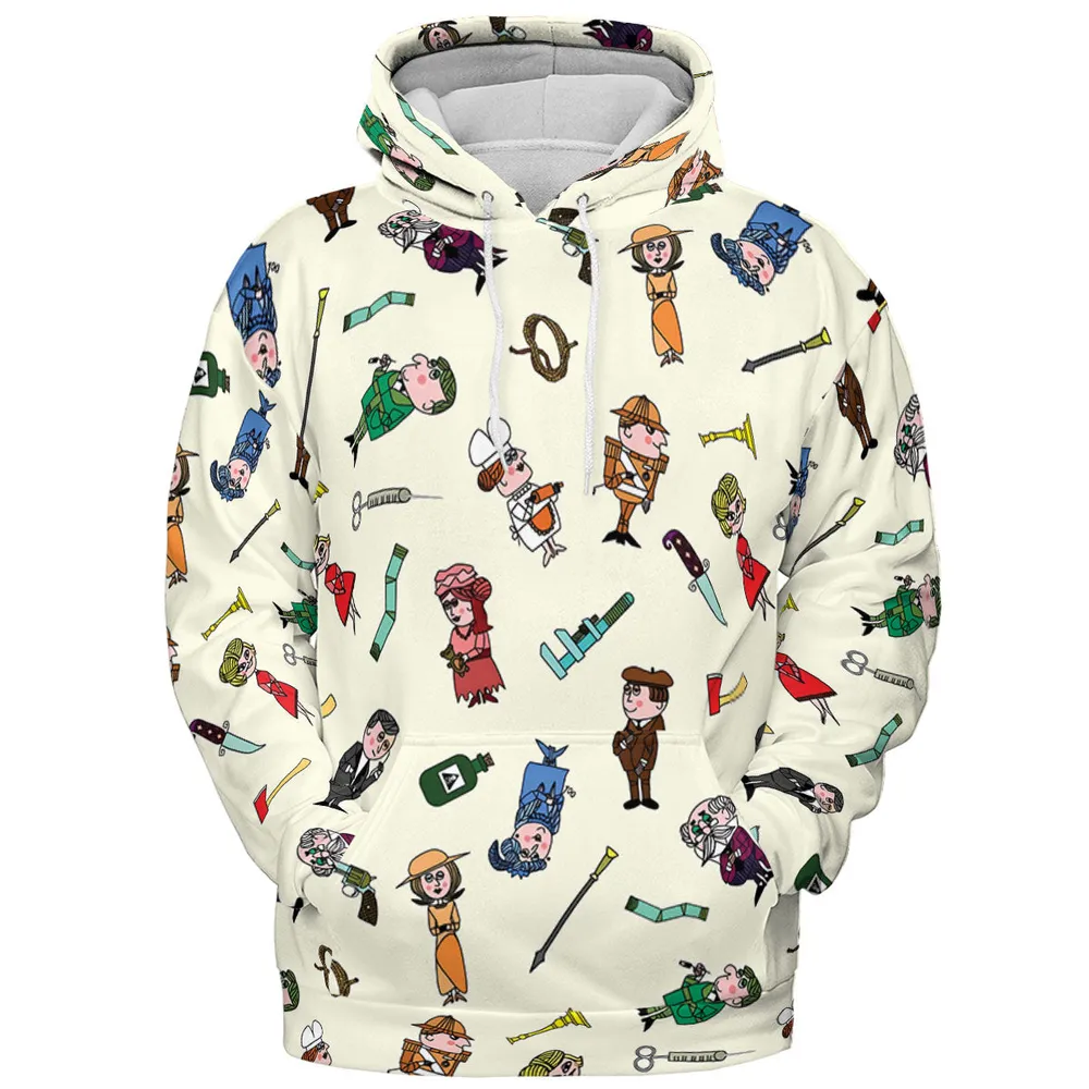 Clue Board Game Characters All-over Print Hoodie - 3