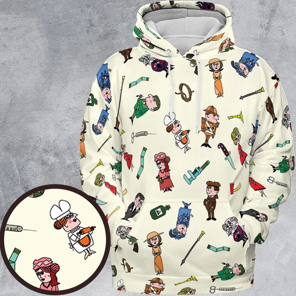 Clue Board Game Characters All-over Print Hoodie - 2