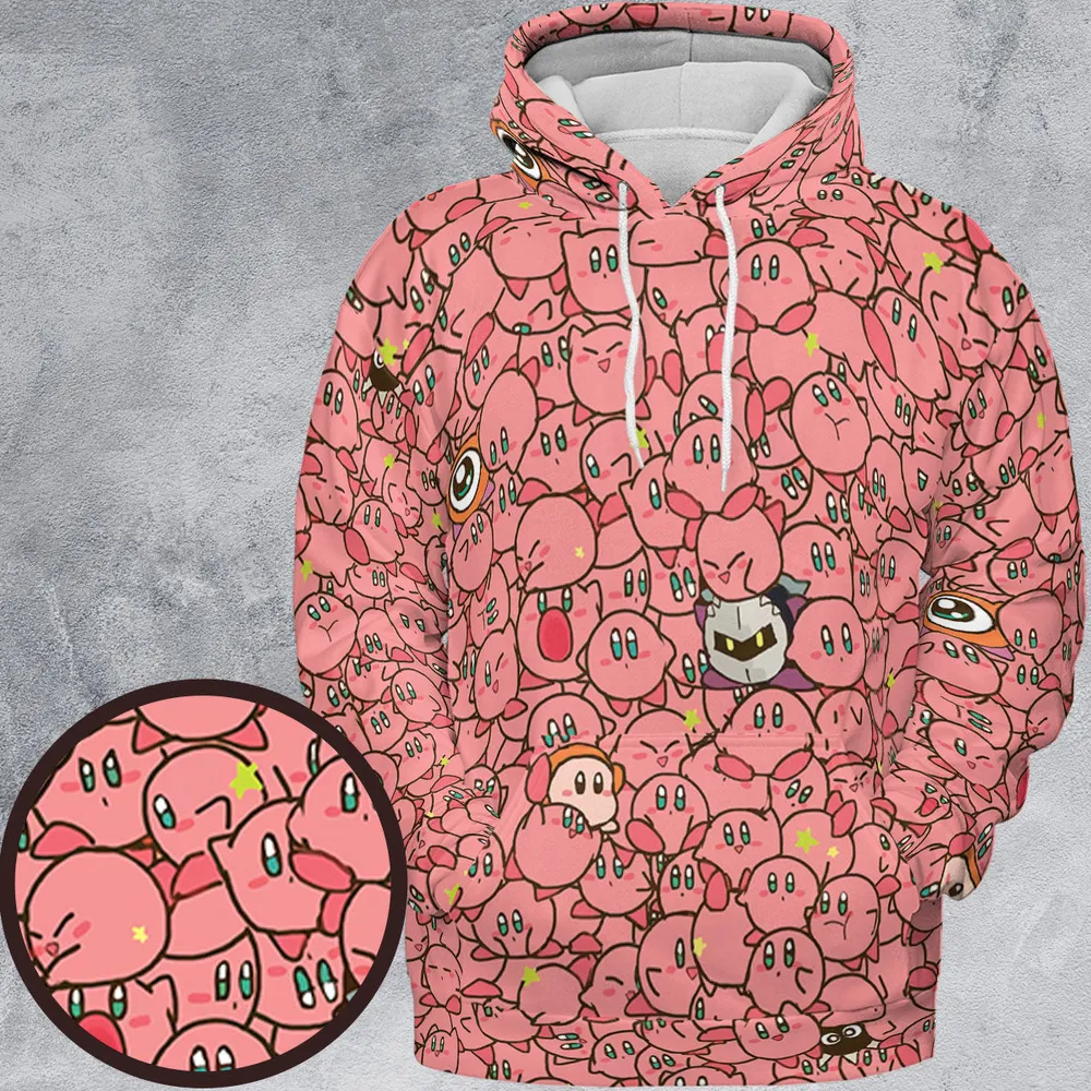Cute Kirby Waddle Doo Bandana Waddle Dee Meta Knight Kirby's Characters All-over Print Hoodie - 2
