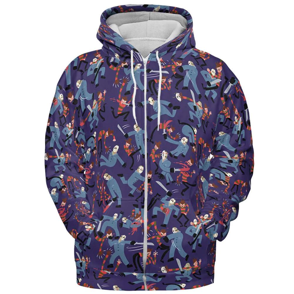 The Battle Freddy vs Jason Nightmare on Elm Street Friday the 13th All-over Print Hoodie - 4