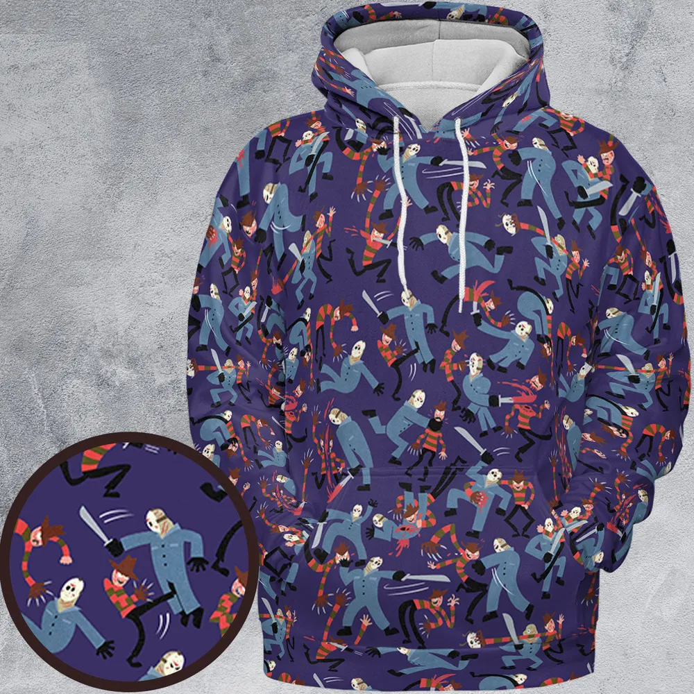 The Battle Freddy vs Jason Nightmare on Elm Street Friday the 13th All-over Print Hoodie - 2