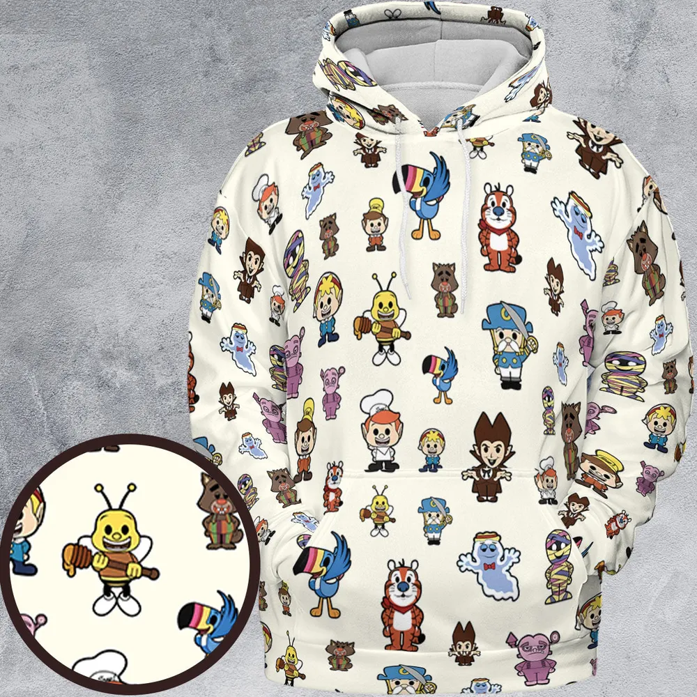Breakfast Club Cereal Mascot All-over Print Hoodie - 2