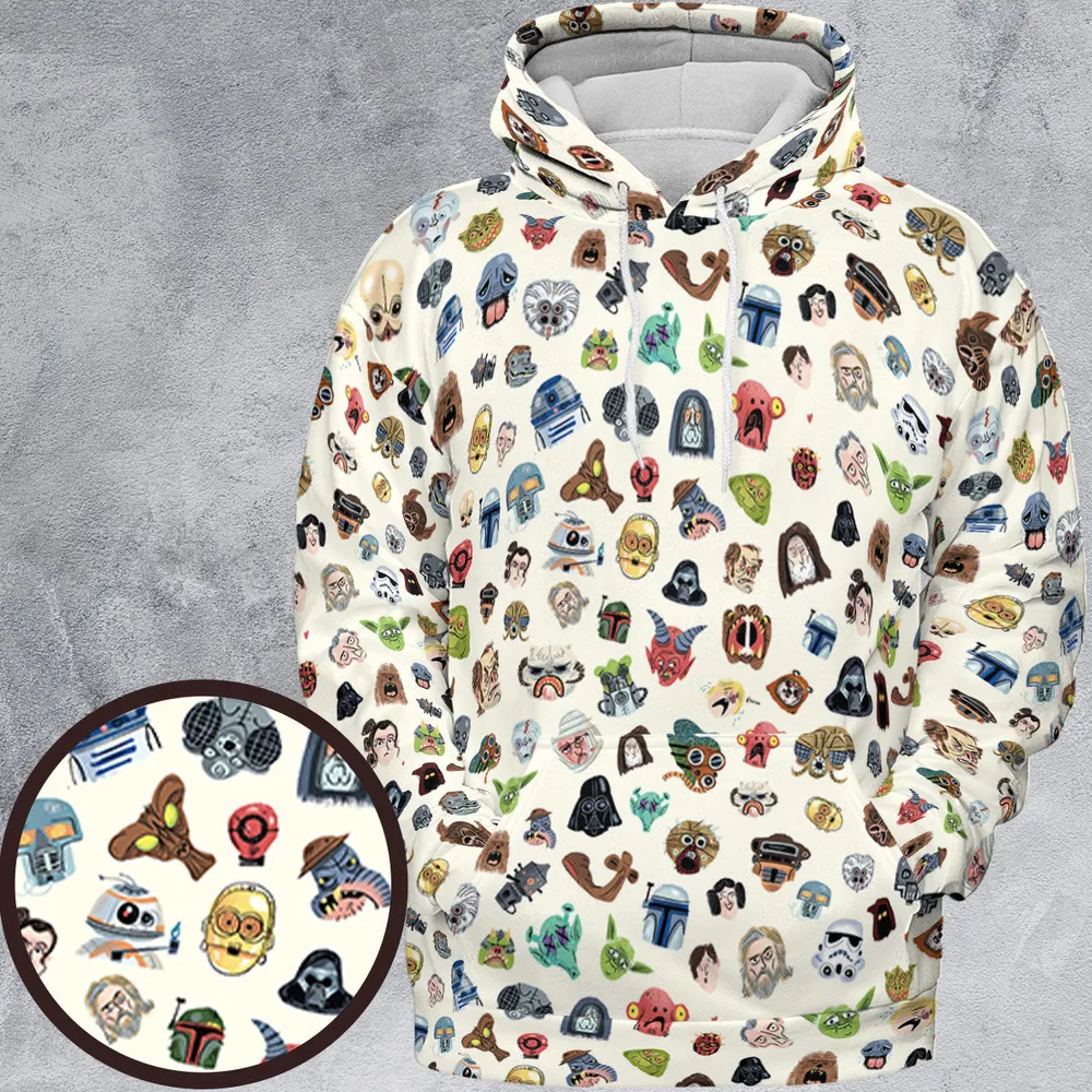 Star Wars Collage Pattern All-over Print Hoodie - 2