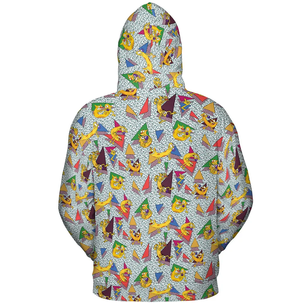 Catdog 90s Cartoon Pattern All-over Print Hoodie - 5