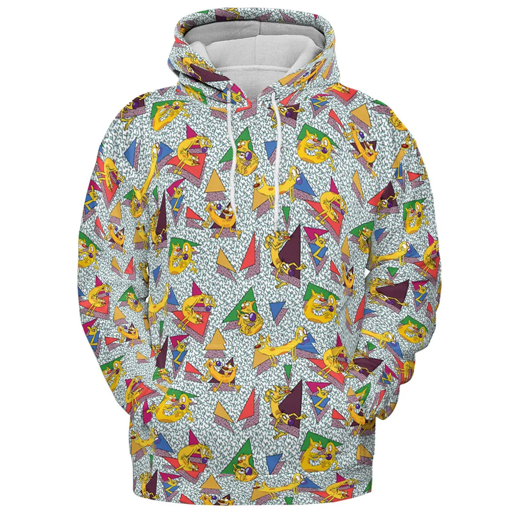 Catdog 90s Cartoon Pattern All-over Print Hoodie - 3