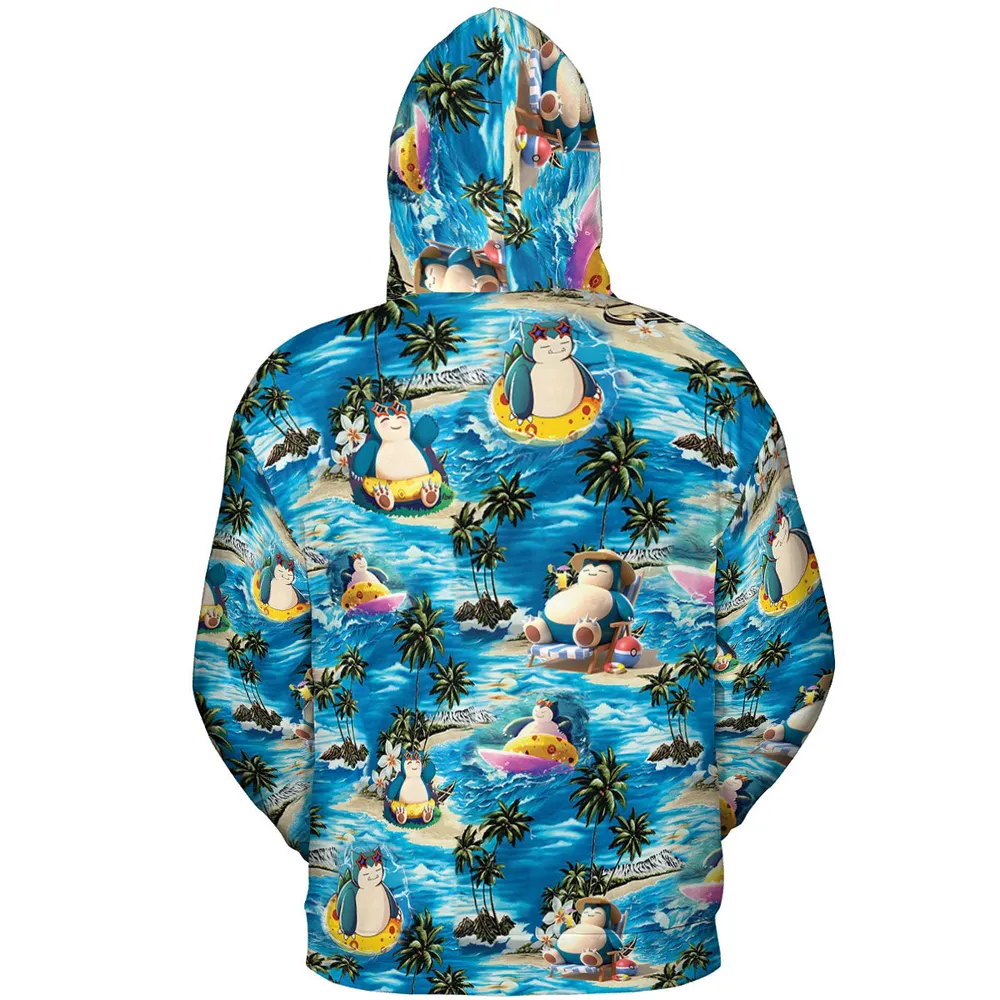Snorlax Surfing Summer Vibes All-over Print Hoodie - 5
