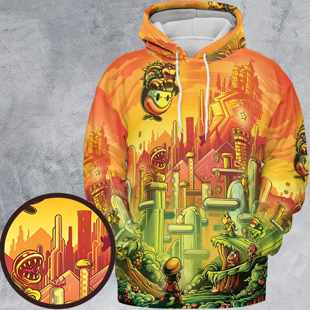 Plumber Kingdom Super Mario All-over Print Hoodie - 2