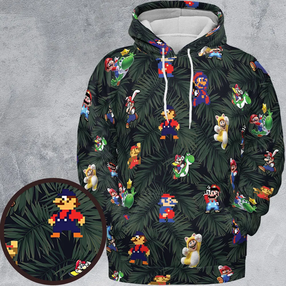 Tropical Mario Super Mario All-over Print Hoodie - 2