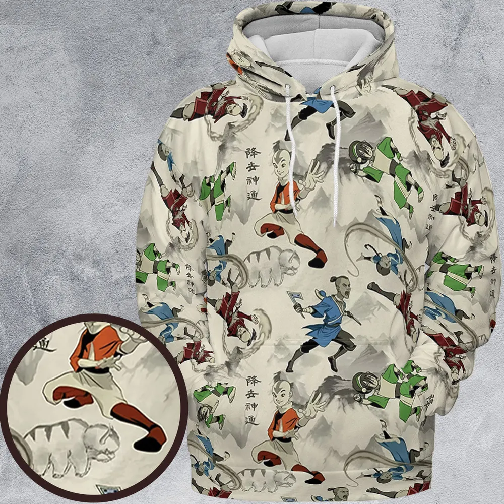 Aang Katara Toph Beifong Sokka Avatar The Last Airbender All-over Print Hoodie - 2