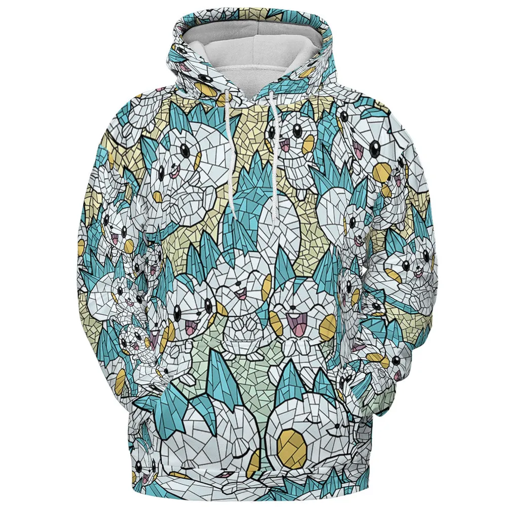 Pachirisu Stained Glass Pokemon All-over Print Hoodie - 3