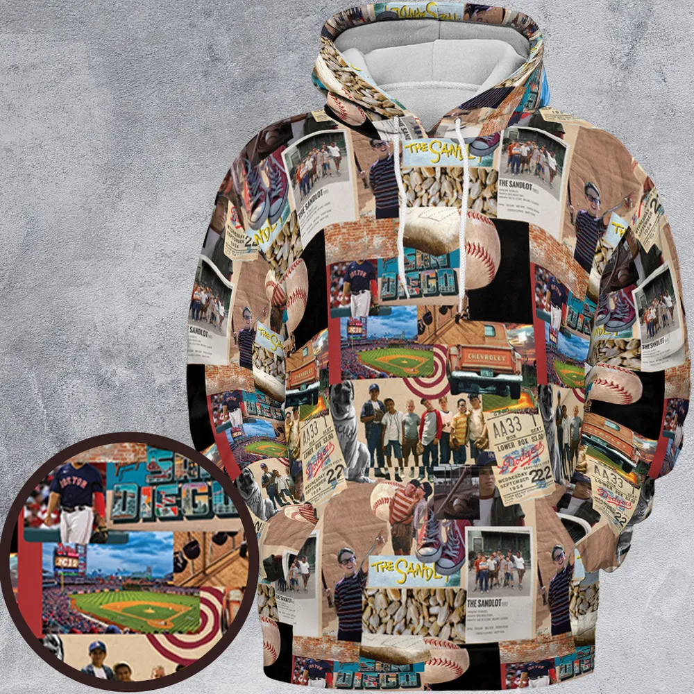 Memorable Baseball Movie Scenes Collage The Sandlot All-over Print Hoodie - 2