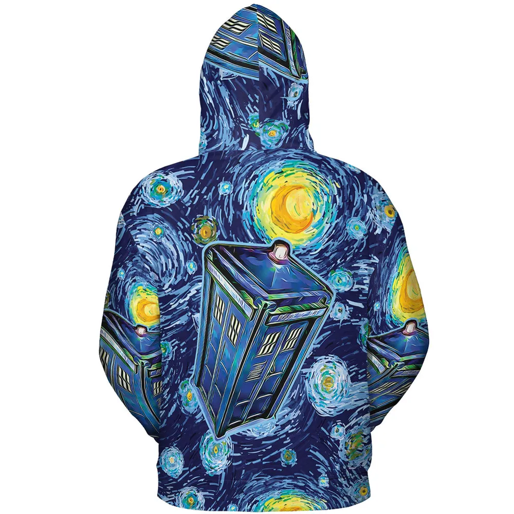 Tardis Starry Night Doctor Who All-over Print Hoodie - 5