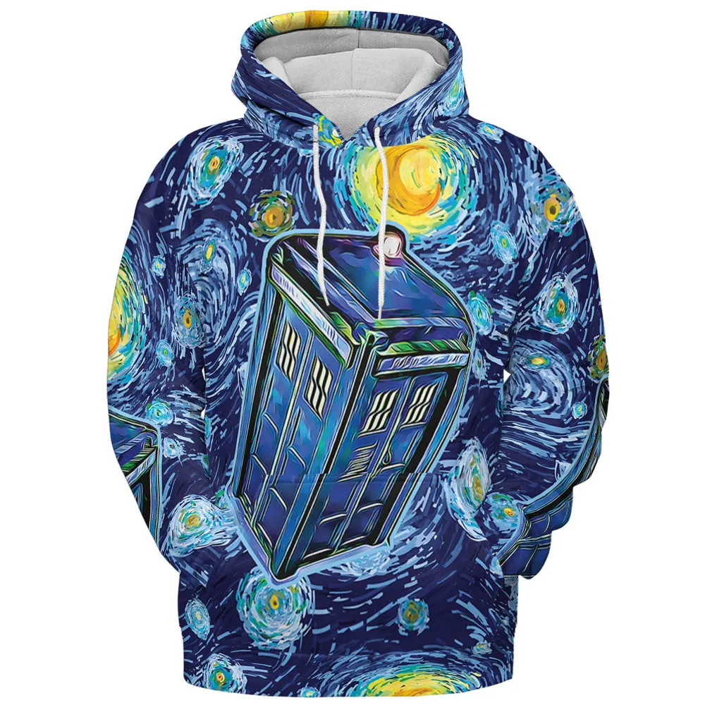 Tardis Starry Night Doctor Who All-over Print Hoodie - 3