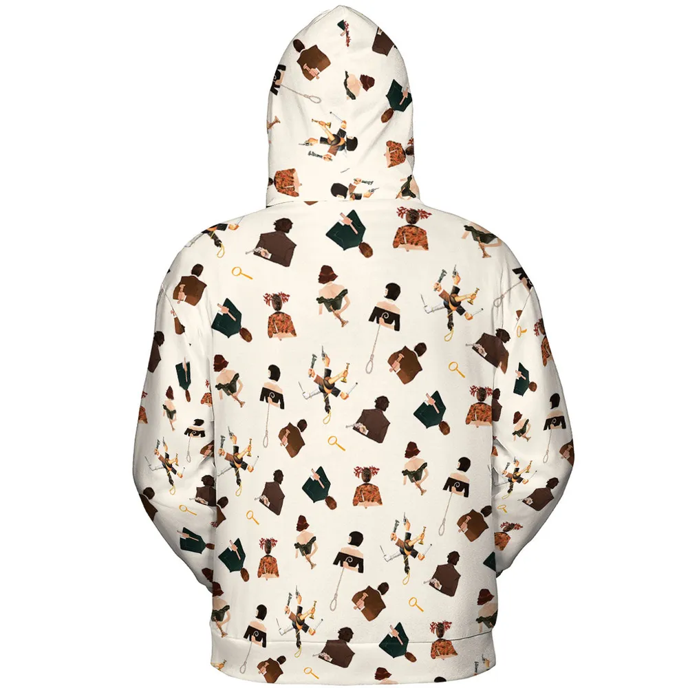 Clue The Movie Characters Pattern All-over Print Hoodie - 5