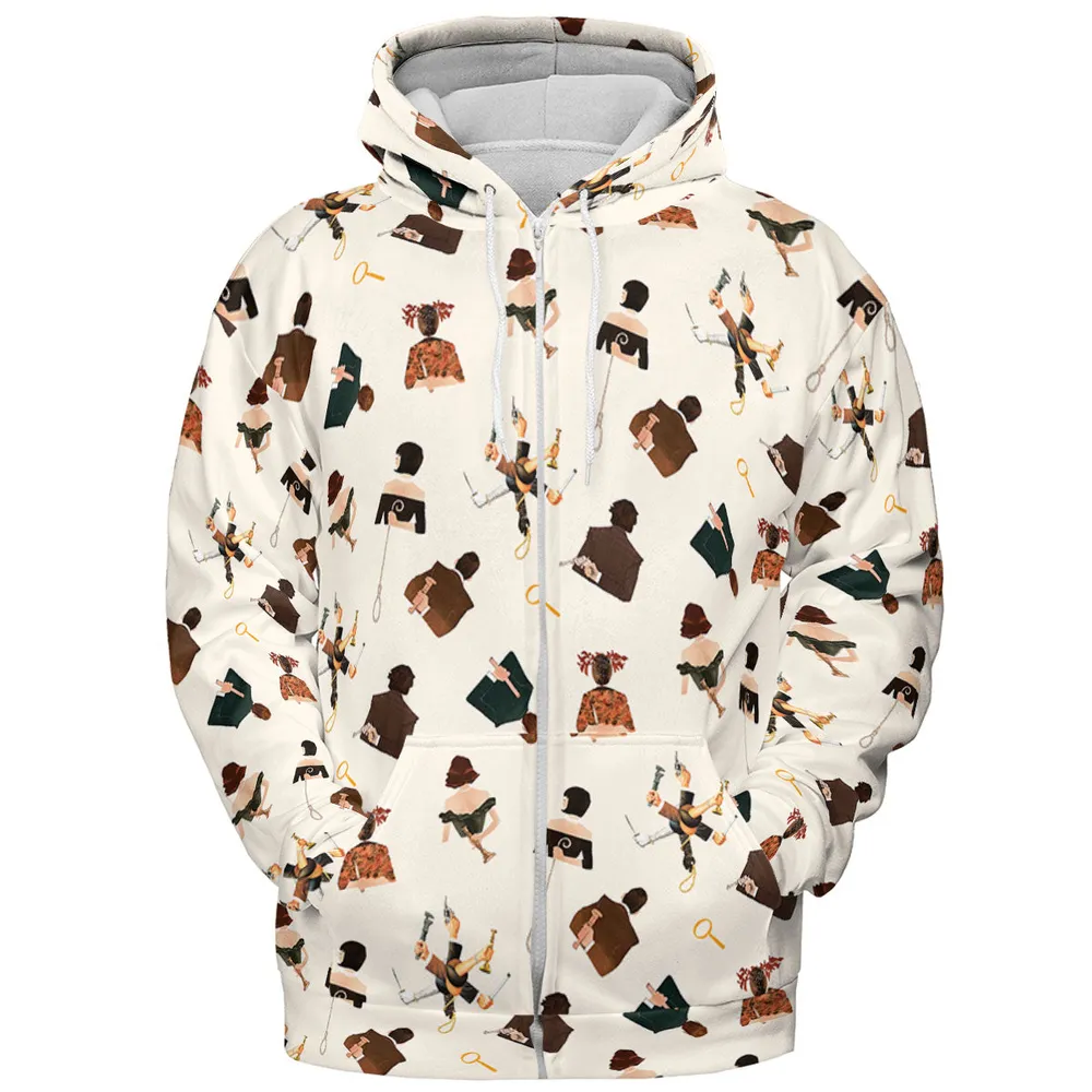 Clue The Movie Characters Pattern All-over Print Hoodie - 4