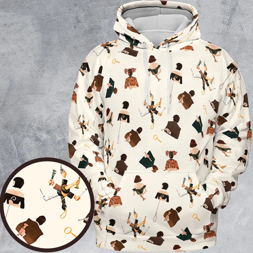Clue The Movie Characters Pattern All-over Print Hoodie - 2