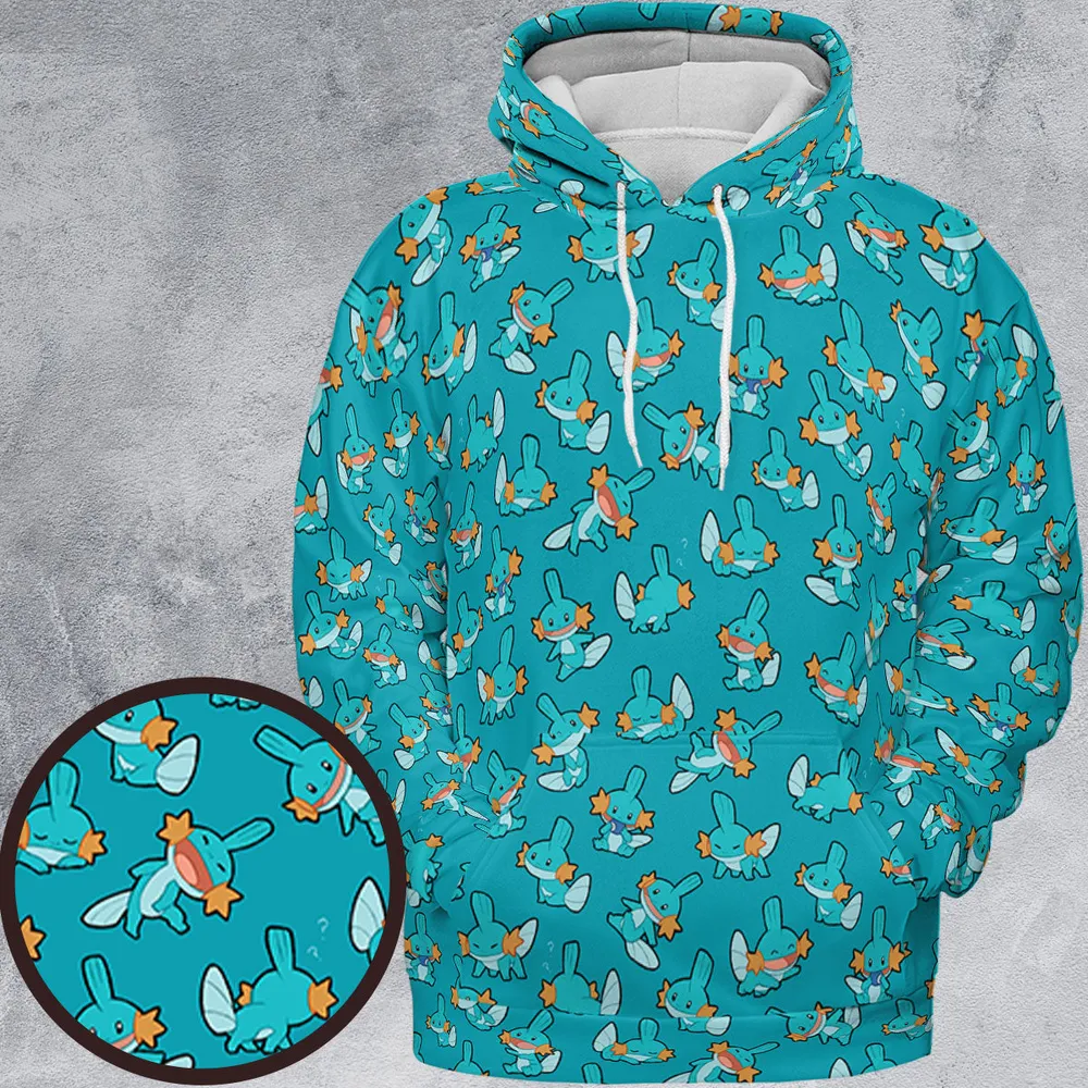 Cute Mudkips Pokemon All-over Print Hoodie - 2