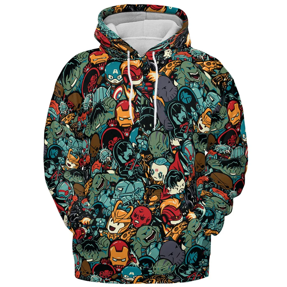 Marvelous Chibi Characters Pattern All-over Print Hoodie - 3