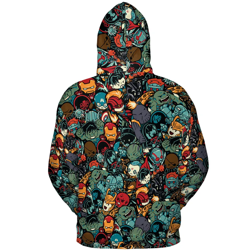 Marvelous Chibi Characters Pattern All-over Print Hoodie - 5