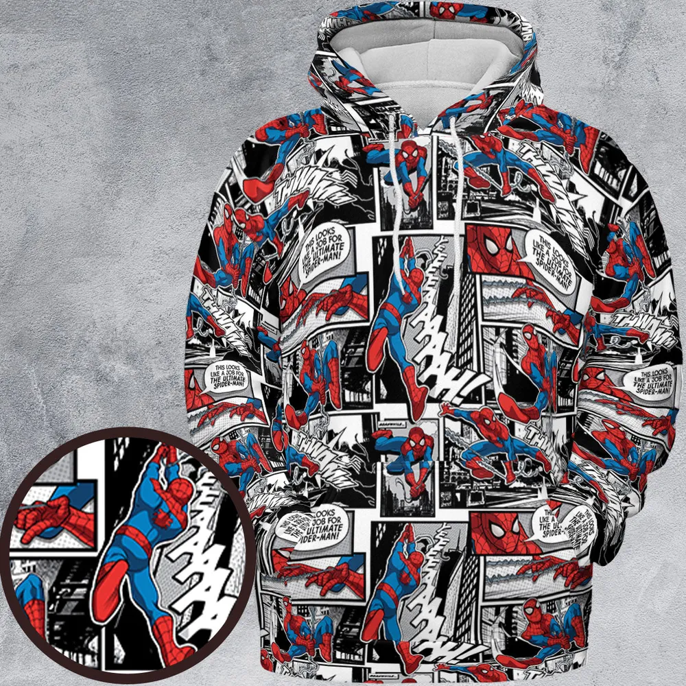 Spider Man Comic Pattern All-over Print Hoodie - 2