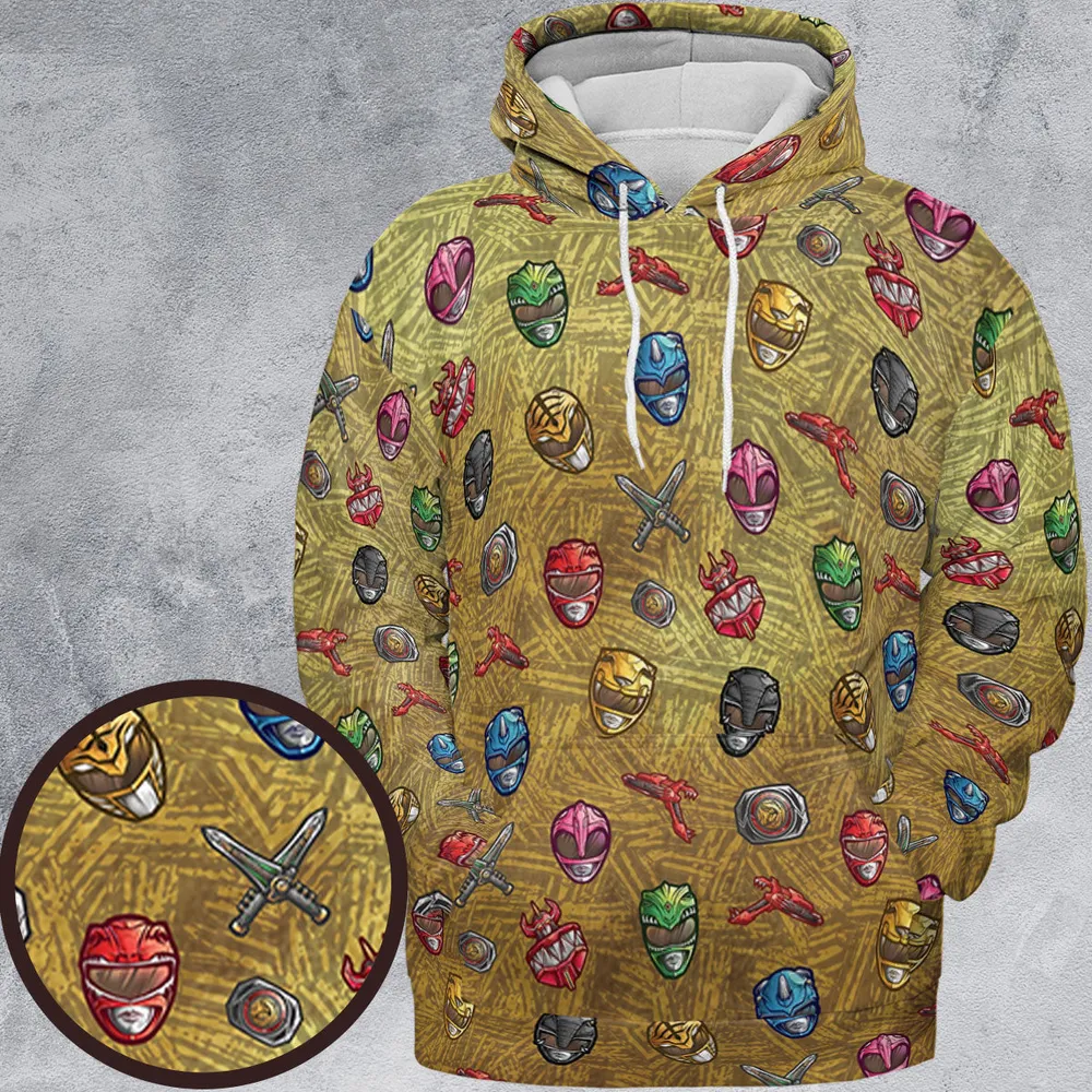 Power Team Mighty Morphin Power Rangers All-over Print Hoodie - 2