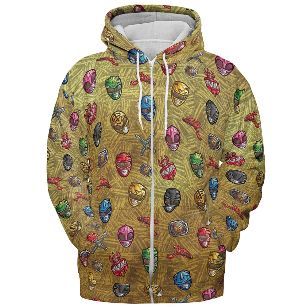 Power Team Mighty Morphin Power Rangers All-over Print Hoodie - 4