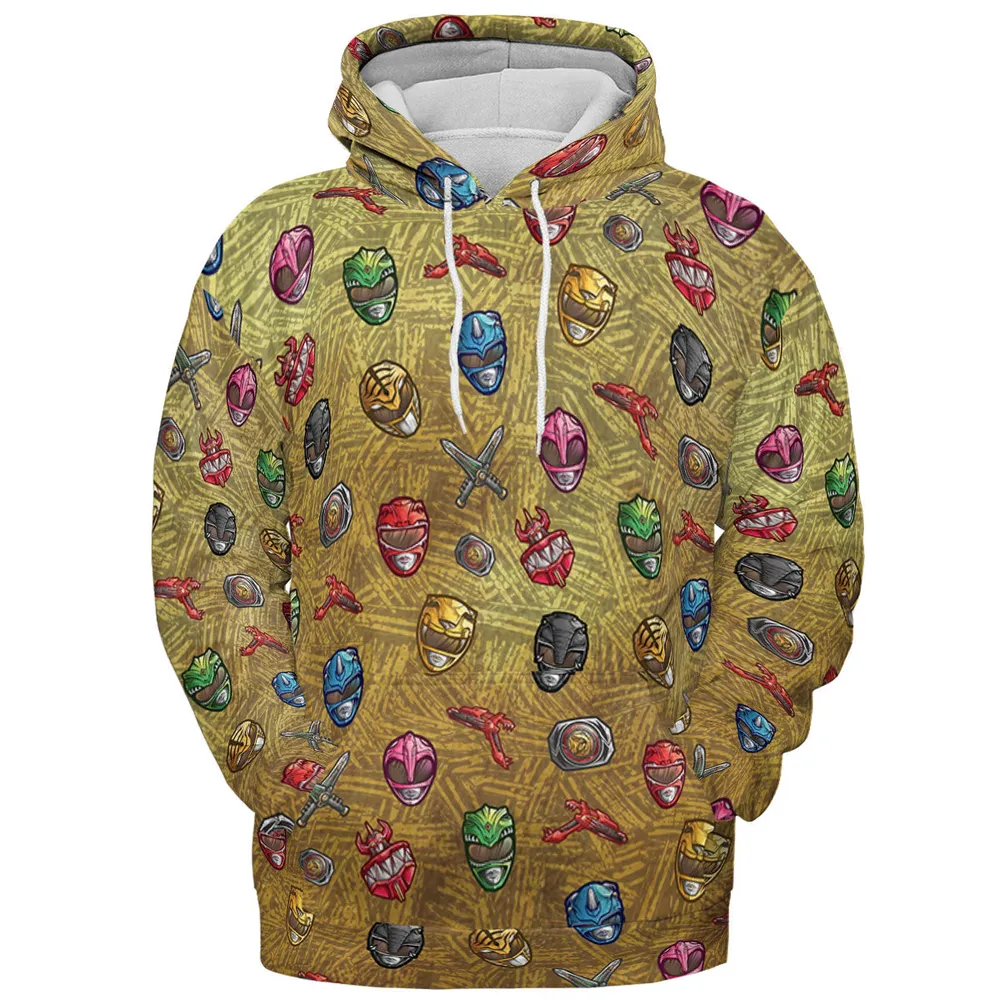 Power Team Mighty Morphin Power Rangers All-over Print Hoodie - 3
