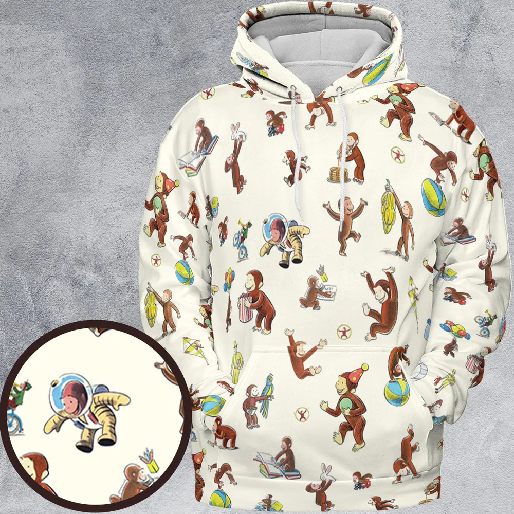 Riotsociety Curious George All-over Print Hoodie - 2