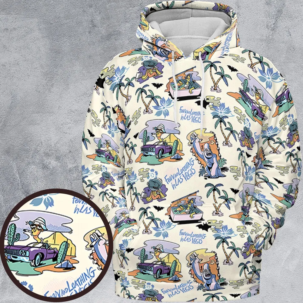 Vacation Fear and Loathing In Las Vegas Pattern All-over Print Hoodie - 2