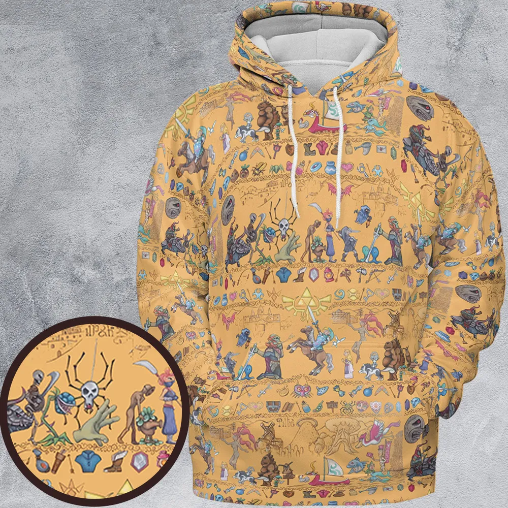 Link's Journey Tapestry The Legend Of Zelda All-over Print Hoodie - 2