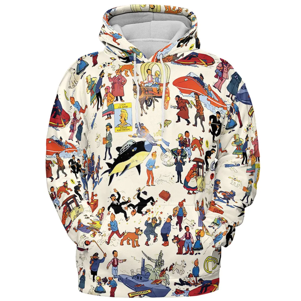 Tintin Adventure Kuifje All-over Print Hoodie - 3