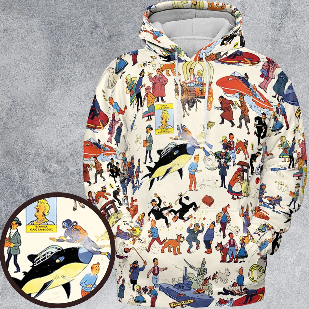 Tintin Adventure Kuifje All-over Print Hoodie - 2