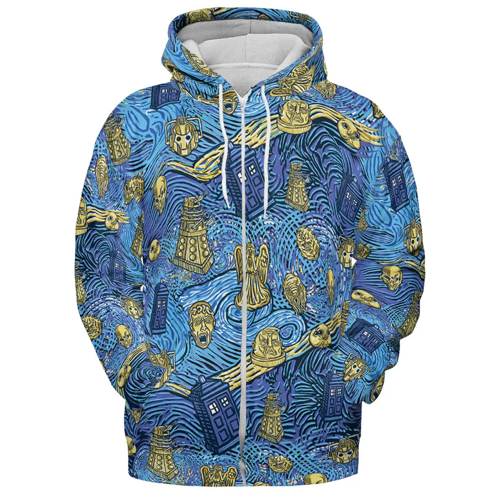 Starry Night Tardis Doctor Who All-over Print Hoodie - 4